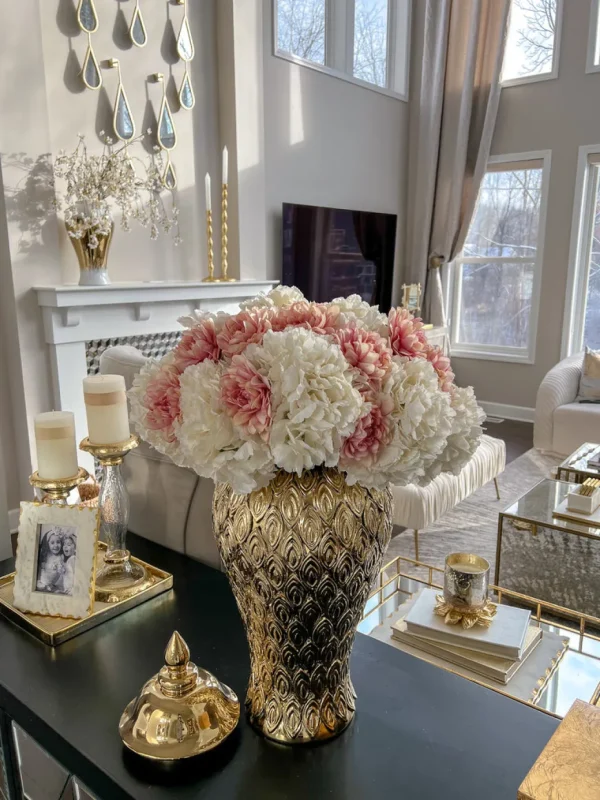 Inspire Me! Home Decor Floral Stems 26″ Ivory Hydrangea Stem