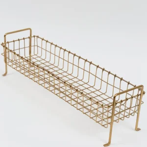 Inspire Me! Home Decor Footed Gold Wired Rectangular Basket (3 Sizes)