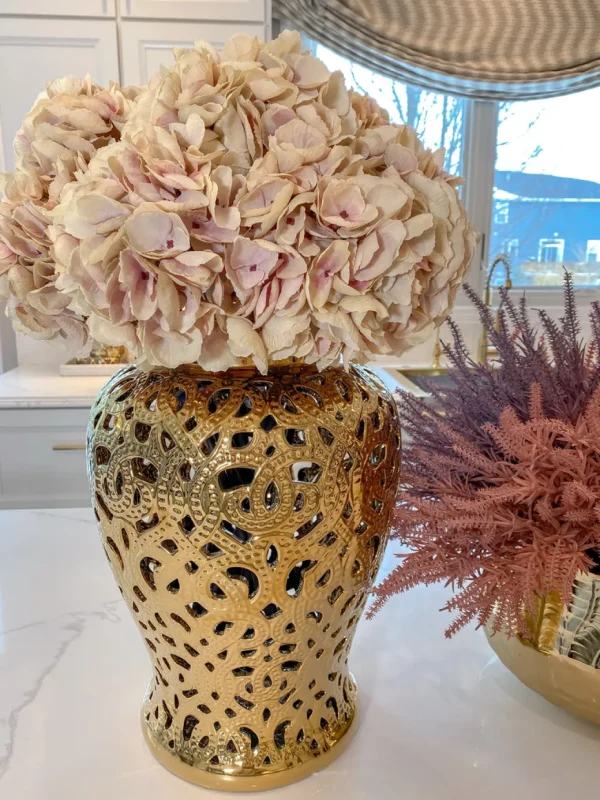 Inspire Me! Home Decor French Beige/Blush Hydrangea Stem Floral Stems