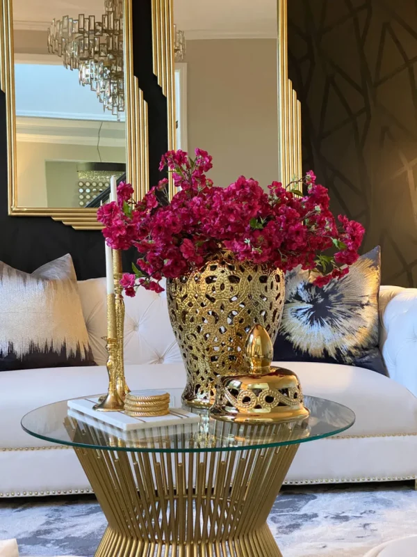 Inspire Me! Home Decor Ginger Jars Gold Beaded Ginger Jar (2 Sizes)