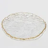Inspire Me! Home Decor Glass Textured Dessert Plate With Gold Trim