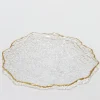 Inspire Me! Home Decor Glass Textured Dinner Plate With Gold Trim