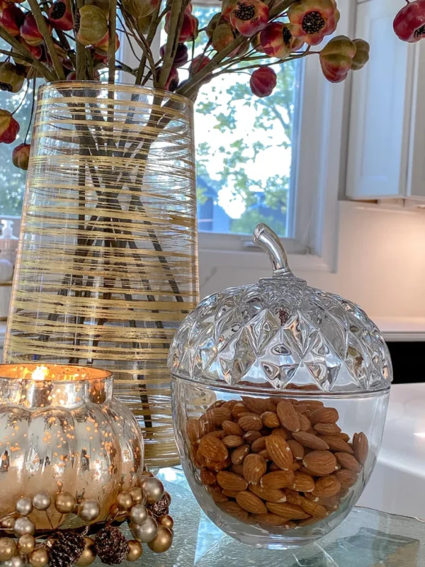 Inspire Me! Home Decor Glass Acorn Dish With Lid KITCHEN