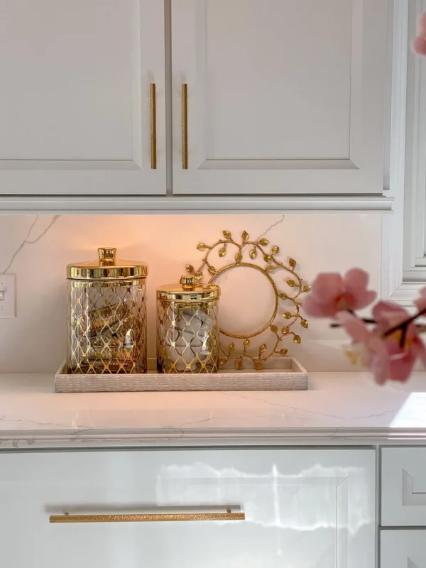 Inspire Me! Home Decor Glass Jar W/ Gold Lid (2 Sizes & 2 Colors)