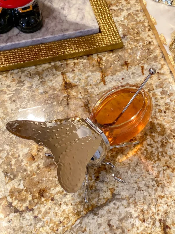 Inspire Me! Home Decor Glass And Metal Honey Jar W/ Spoon KITCHEN