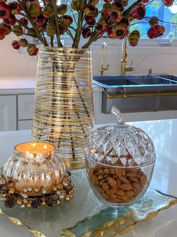 Inspire Me! Home Decor Glass Acorn Dish With Lid KITCHEN