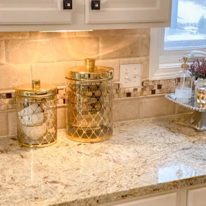Inspire Me! Home Decor Glass Jar W/ Gold Lid (2 Sizes & 2 Colors)