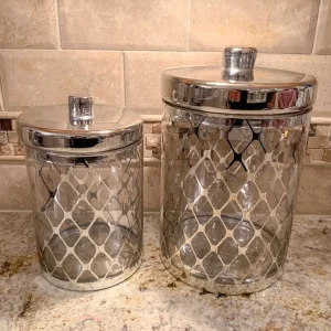 Inspire Me! Home Decor Glass Jar W/ Gold Lid (2 Sizes & 2 Colors)