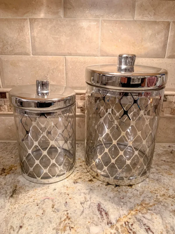 Inspire Me! Home Decor Glass Jar W/ Gold Lid (2 Sizes & 2 Colors)