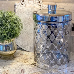 Inspire Me! Home Decor Glass Jar W/ Gold Lid (2 Sizes & 2 Colors)