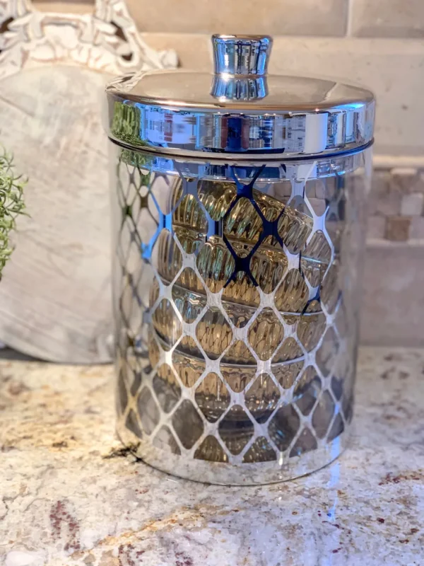 Inspire Me! Home Decor Glass Jar W/ Gold Lid (2 Sizes & 2 Colors)