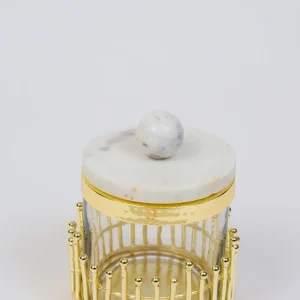 Inspire Me! Home Decor Glass Canisters With Gold Linear Details (3 Sizes)