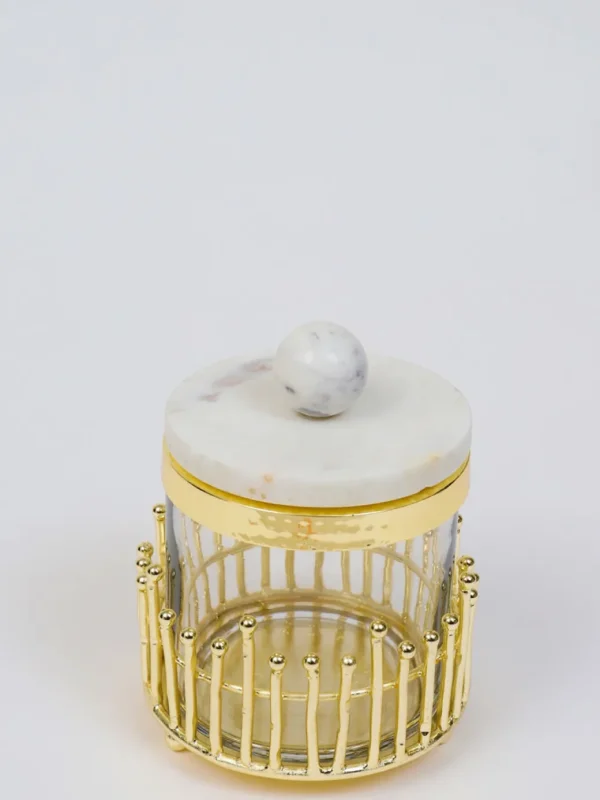 Inspire Me! Home Decor Glass Canisters With Gold Linear Details (3 Sizes)