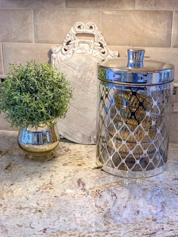 Inspire Me! Home Decor Glass Jar W/ Gold Lid (2 Sizes & 2 Colors)