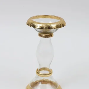 Inspire Me! Home Decor Glass Candle Holders With Gold Ruffle Detail (2 Sizes)