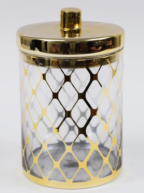 Inspire Me! Home Decor Glass Jar W/ Gold Lid (2 Sizes & 2 Colors)
