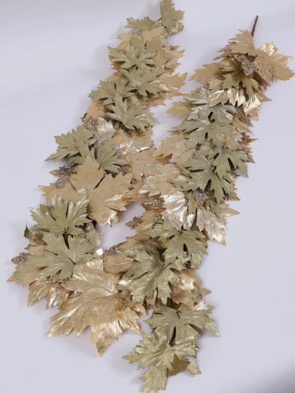 Inspire Me! Home Decor Glittered Gold Maple Leaf Garland