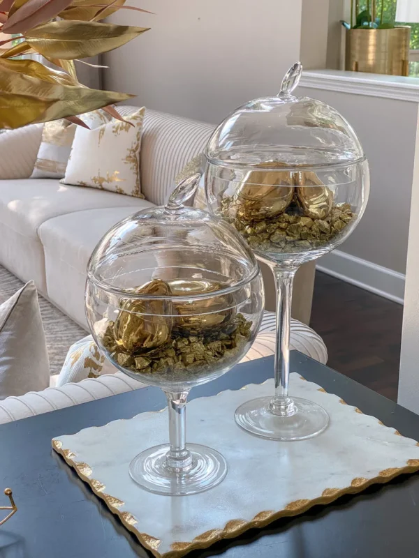Inspire Me! Home Decor Glossy Gold Ceramic Decorative Stones (Set Of 5)