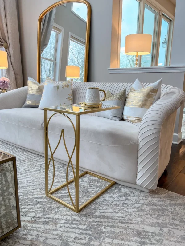 Inspire Me! Home Decor Gold Mirror Top C Table