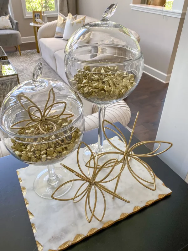 Inspire Me! Home Decor Gold Abstract Floral Tabletop Decor (3 Sizes)