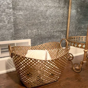 Inspire Me! Home Decor Gold Basket With Handles