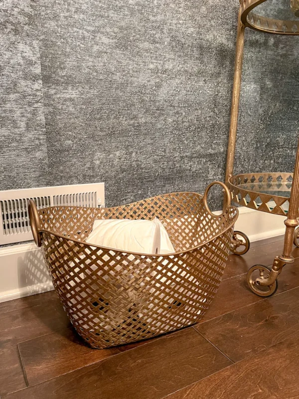 Inspire Me! Home Decor Gold Basket With Handles