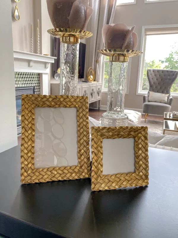 Inspire Me! Home Decor Gold Braided Patterned Picture Frame (3 Sizes)