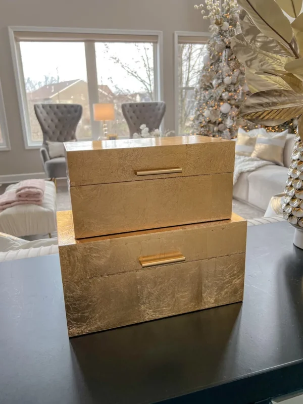 Inspire Me! Home Decor Gold Decorative Boxes (Set Of 2)