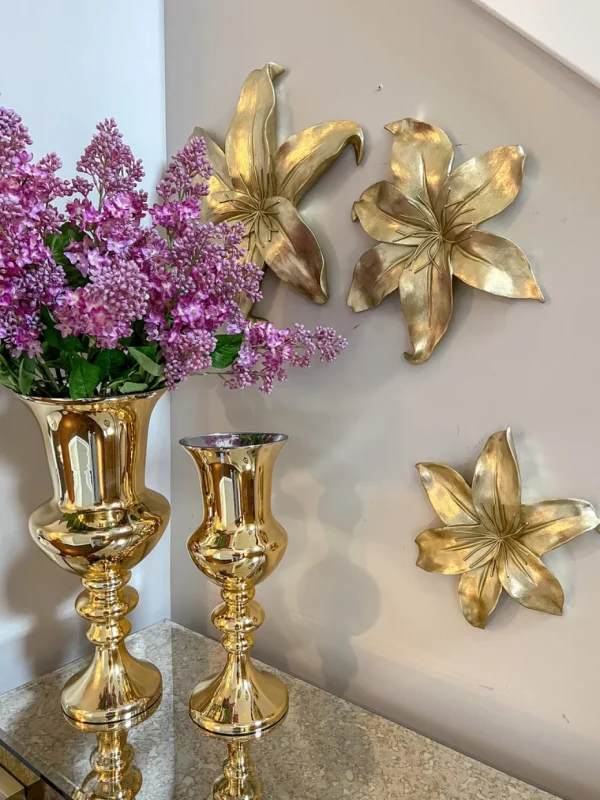 Inspire Me! Home Decor Gold Flower Wall Art