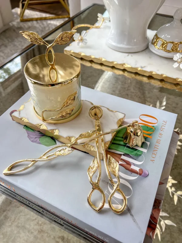 Inspire Me! Home Decor Gold Leaf Candle Bundle