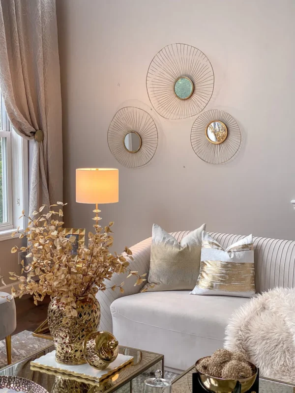 Inspire Me! Home Decor Gold Asymmetrical Circle Mirrors (Set Of 3 – 3 Different Sizes)