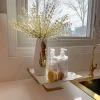 Inspire Me! Home Decor Gold And White Ceramic Square Cake Stand