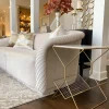 Inspire Me! Home Decor Gold Side Table With Marble Top And Magazine Rack