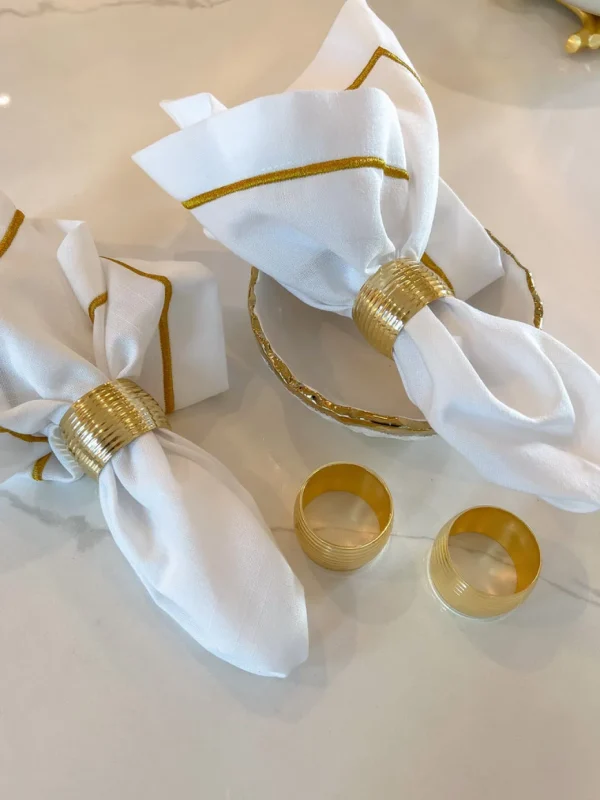 Inspire Me! Home Decor Gold Napkin Rings Set Of 4