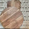 Inspire Me! Home Decor Gold Round Wood Charcuterie Board With Textured Design ” From Pops Of Color Home Collection”