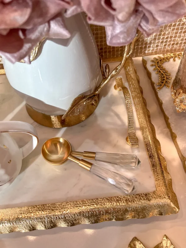 Inspire Me! Home Decor Gold Set Of 4 Spoons With Acrylic Handle (2 Colors)