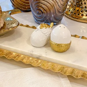 Inspire Me! Home Decor Gold And White Acorn Salt And Pepper Shakers