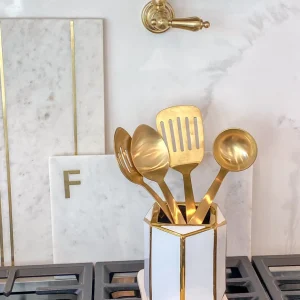 Inspire Me! Home Decor Gold And White Octagon Vase