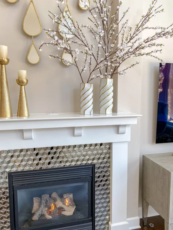 Inspire Me! Home Decor Gold And White Twist Vase (2 Sizes)