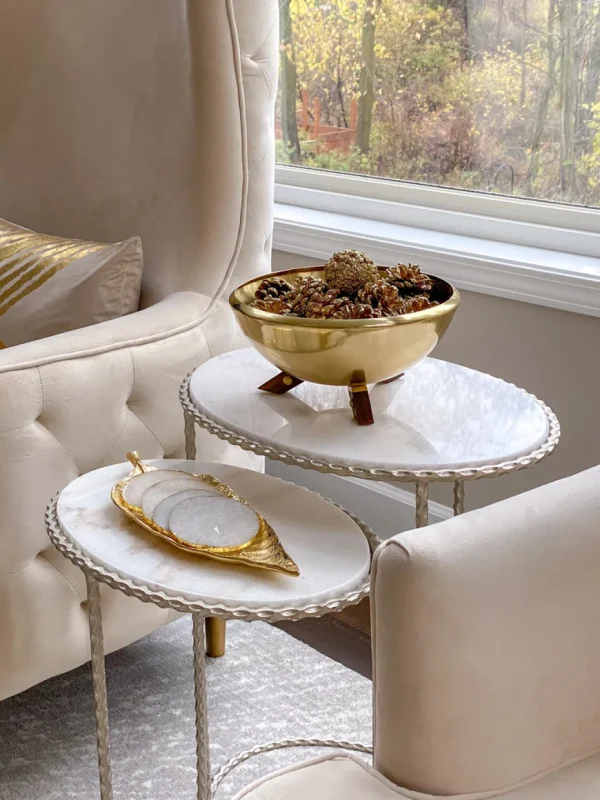 Inspire Me! Home Decor Gold Bowl With Wooden Legs