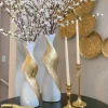 Inspire Me! Home Decor Gold And White Twisted Vase (2 Sizes)