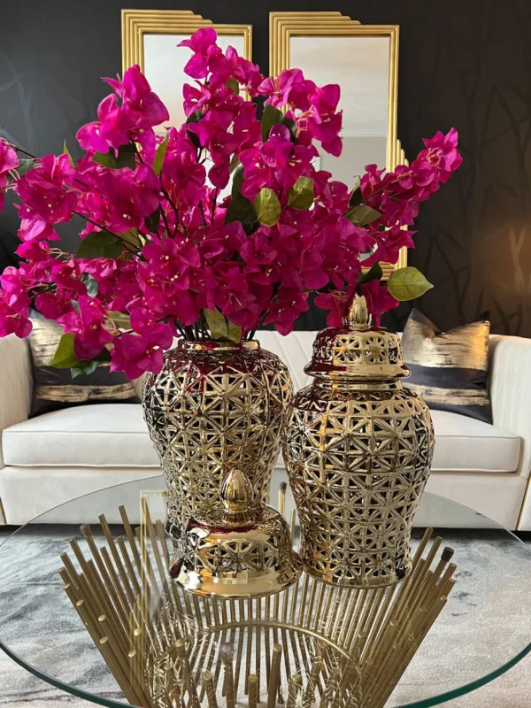 Inspire Me! Home Decor Gold Pierced Ginger Jar (2 Sizes)