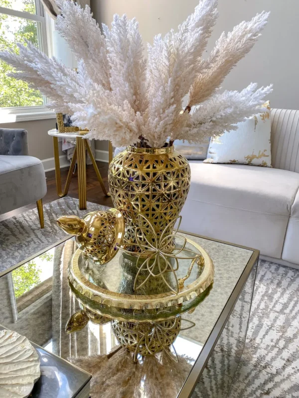 Inspire Me! Home Decor Gold Abstract Floral Tabletop Decor (3 Sizes)