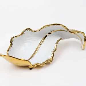 Inspire Me! Home Decor Gold And White Scalloped Tray