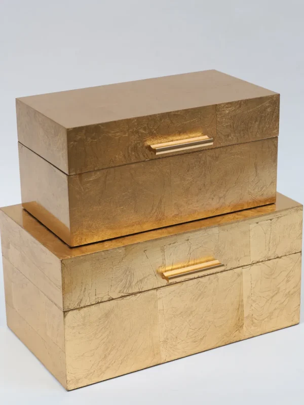Inspire Me! Home Decor Gold Decorative Boxes (Set Of 2)