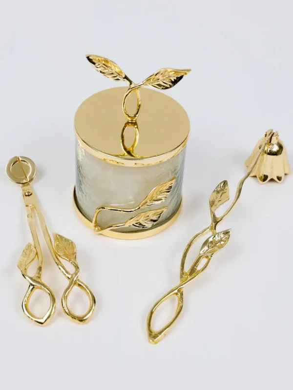 Inspire Me! Home Decor Gold Leaf Candle Bundle