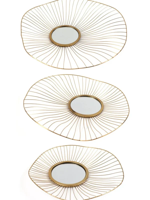 Inspire Me! Home Decor Gold Asymmetrical Circle Mirrors (Set Of 3 – 3 Different Sizes)