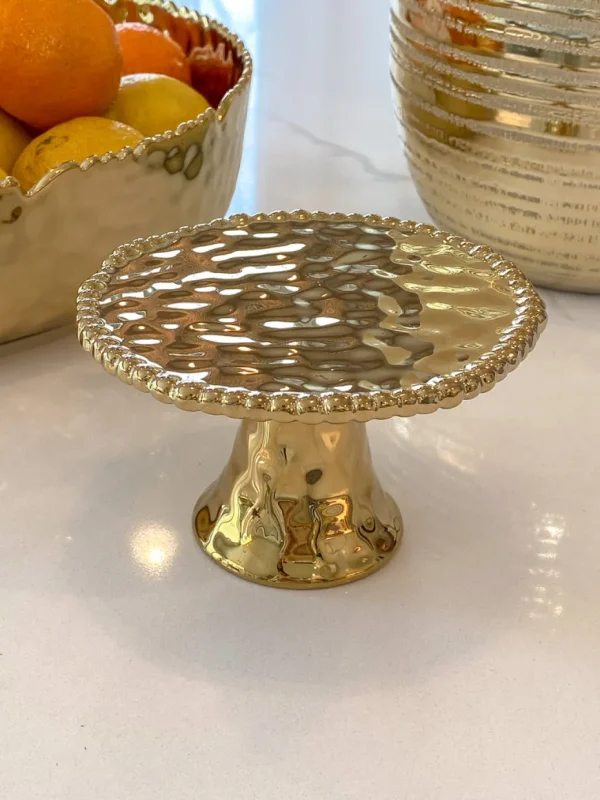 Inspire Me! Home Decor Gold Beaded Mini Cupcake Stand