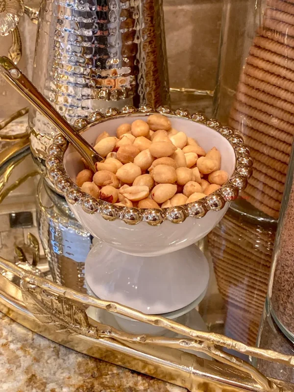 Inspire Me! Home Decor Gold Beaded Snack Bowl W/ Spoon