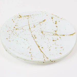 Inspire Me! Home Decor Gold And White Opaque Charger